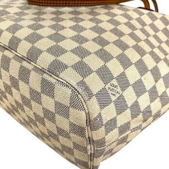 Louis Vuitton White Bag Tote Azur Damier Shoulder Neverfull - Picture 6 of 10